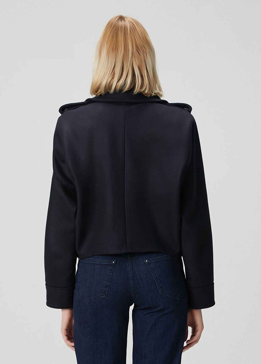 Givenchy Lacivert Yün Kaban görsel 4