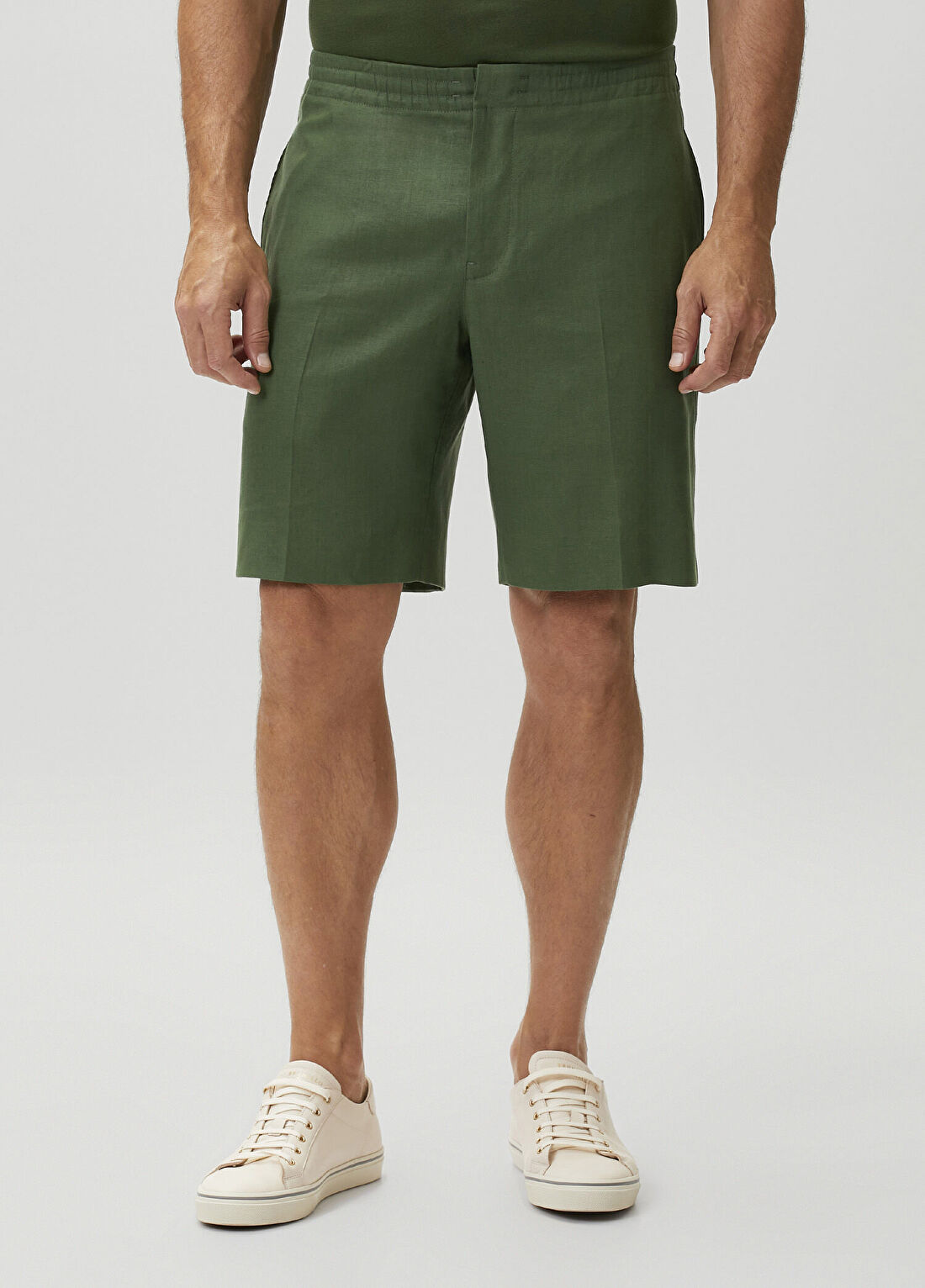 Zegna Yeşil Keten Bermuda görsel 2