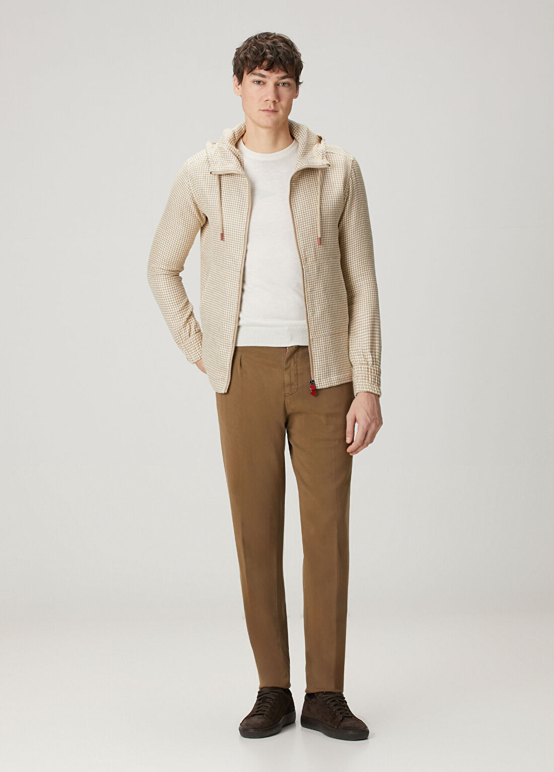 Kiton Kahverengi Beli Kordonlu Pantolon