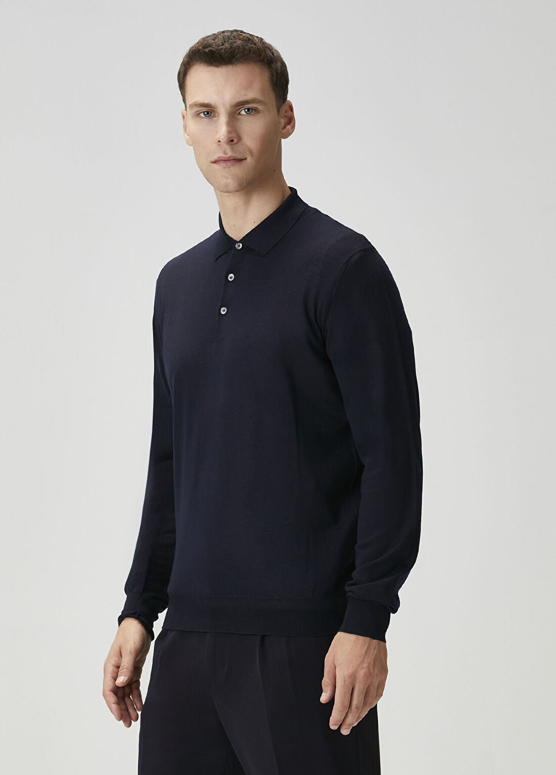 Corneliani Lacivert Polo Yün Triko görsel 3