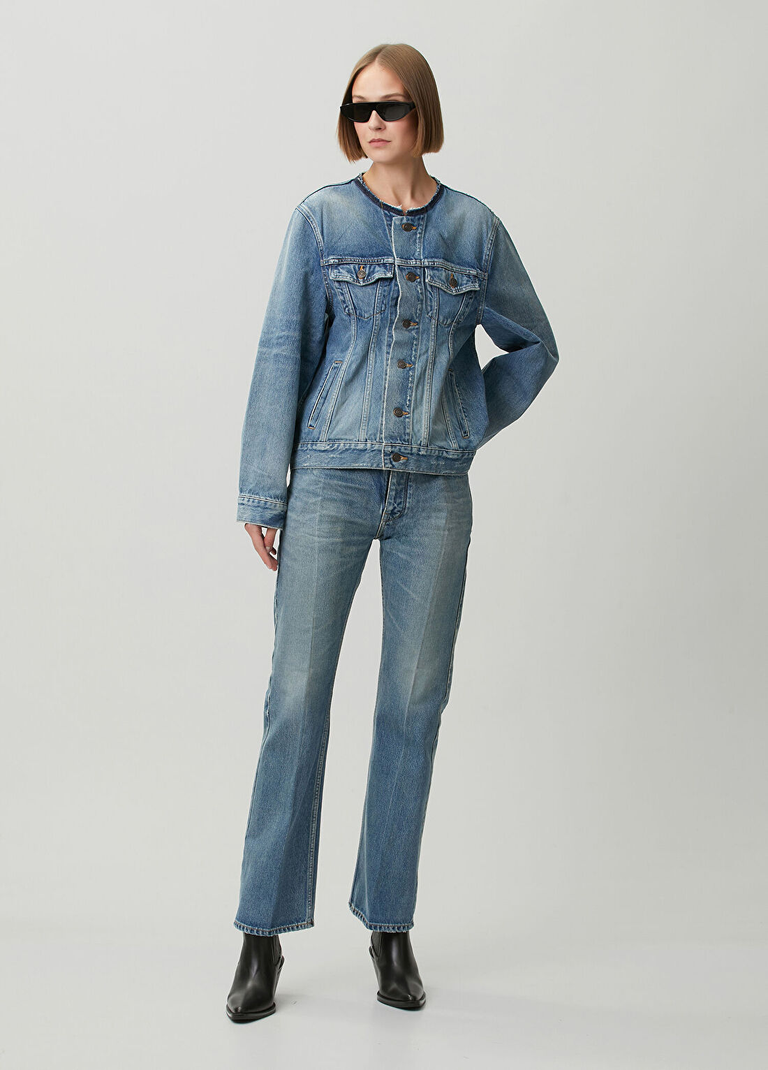 Balenciaga Mavi Denim Ceket görsel 2