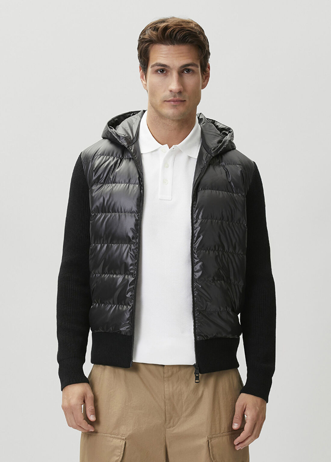 Moncler Carryover Siyah Kapüşonlu Yün Mont