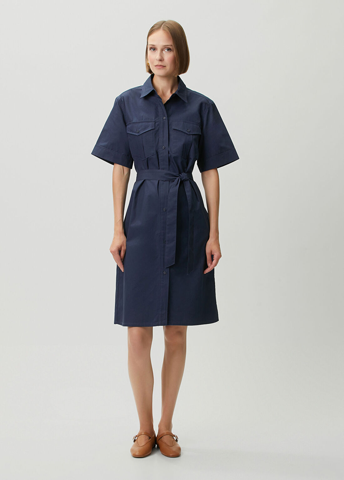 A.P.C. Koyu Lacivert Midi Elbise
