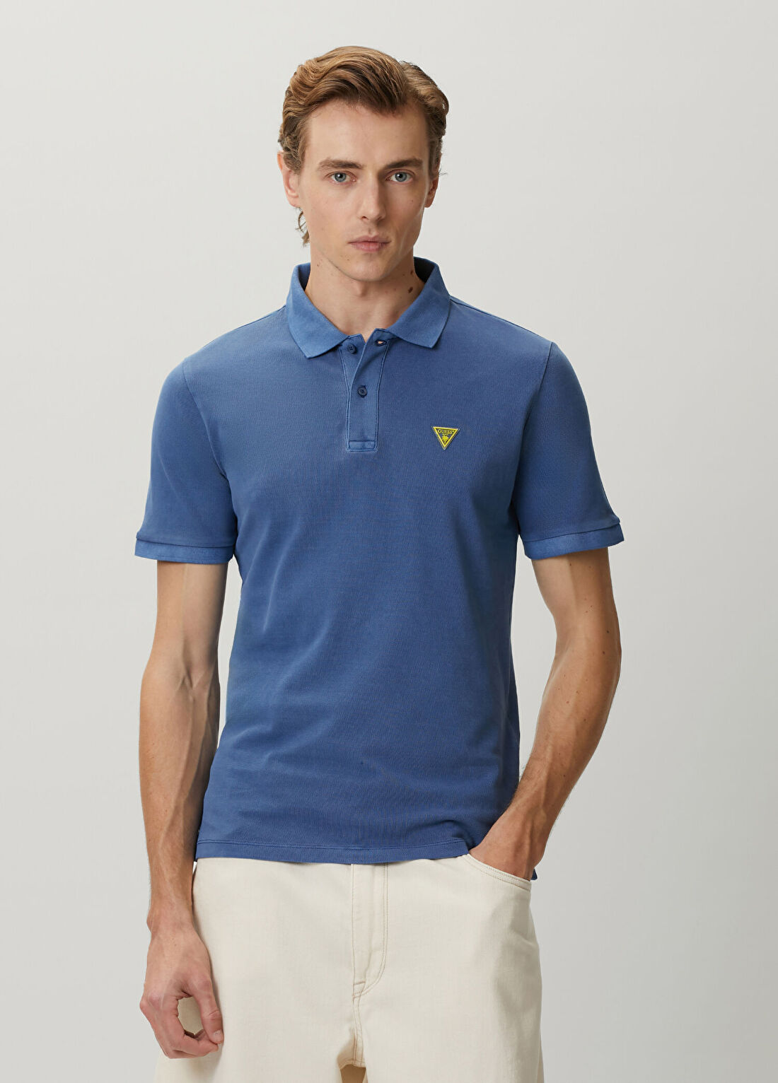 Guess Regular Fit Lacivert Polo Yaka Pike T-shirt