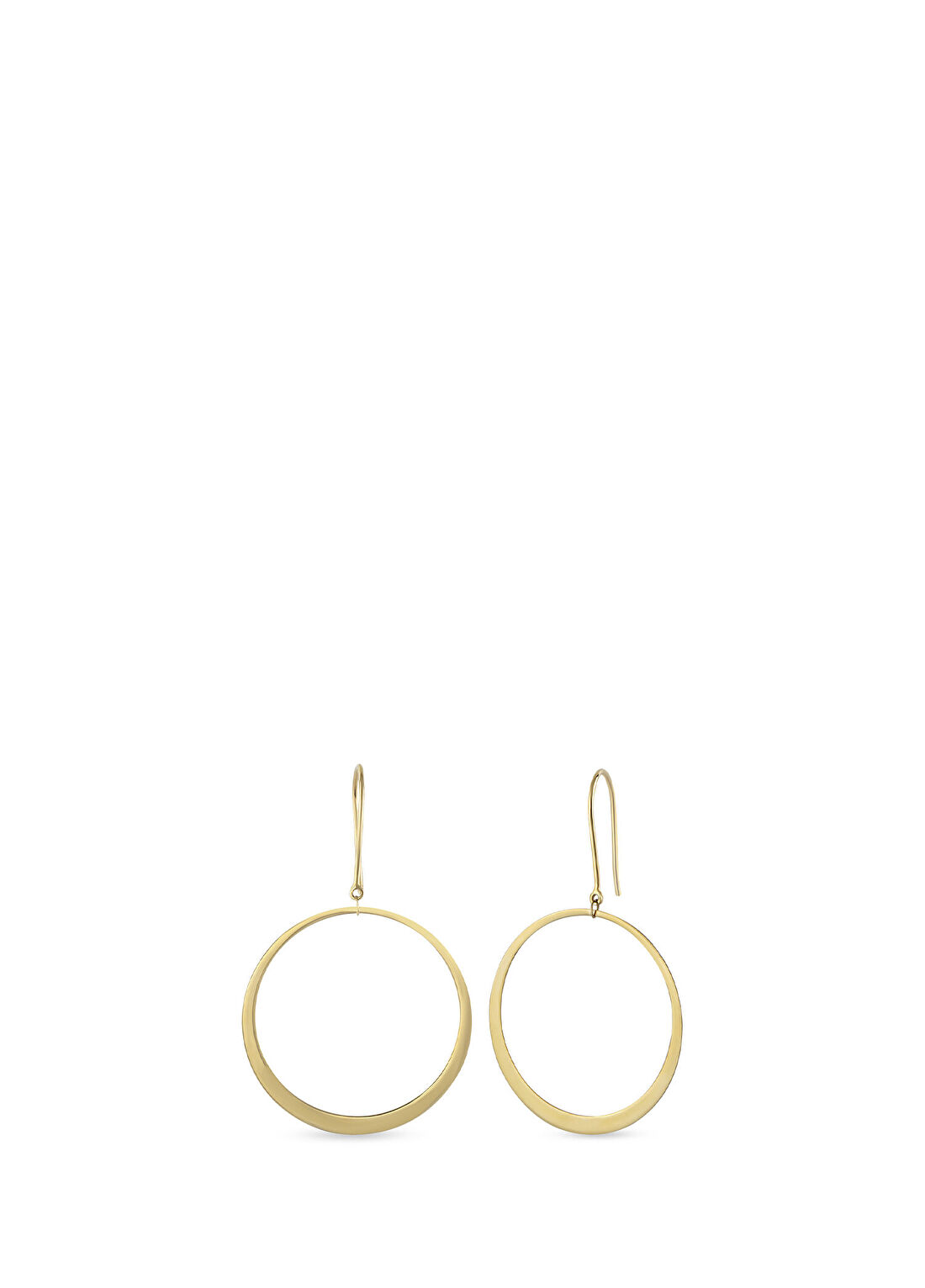 Orena Jewelry Asymmetric Circle 14 Ayar Altın Kadın Küpe