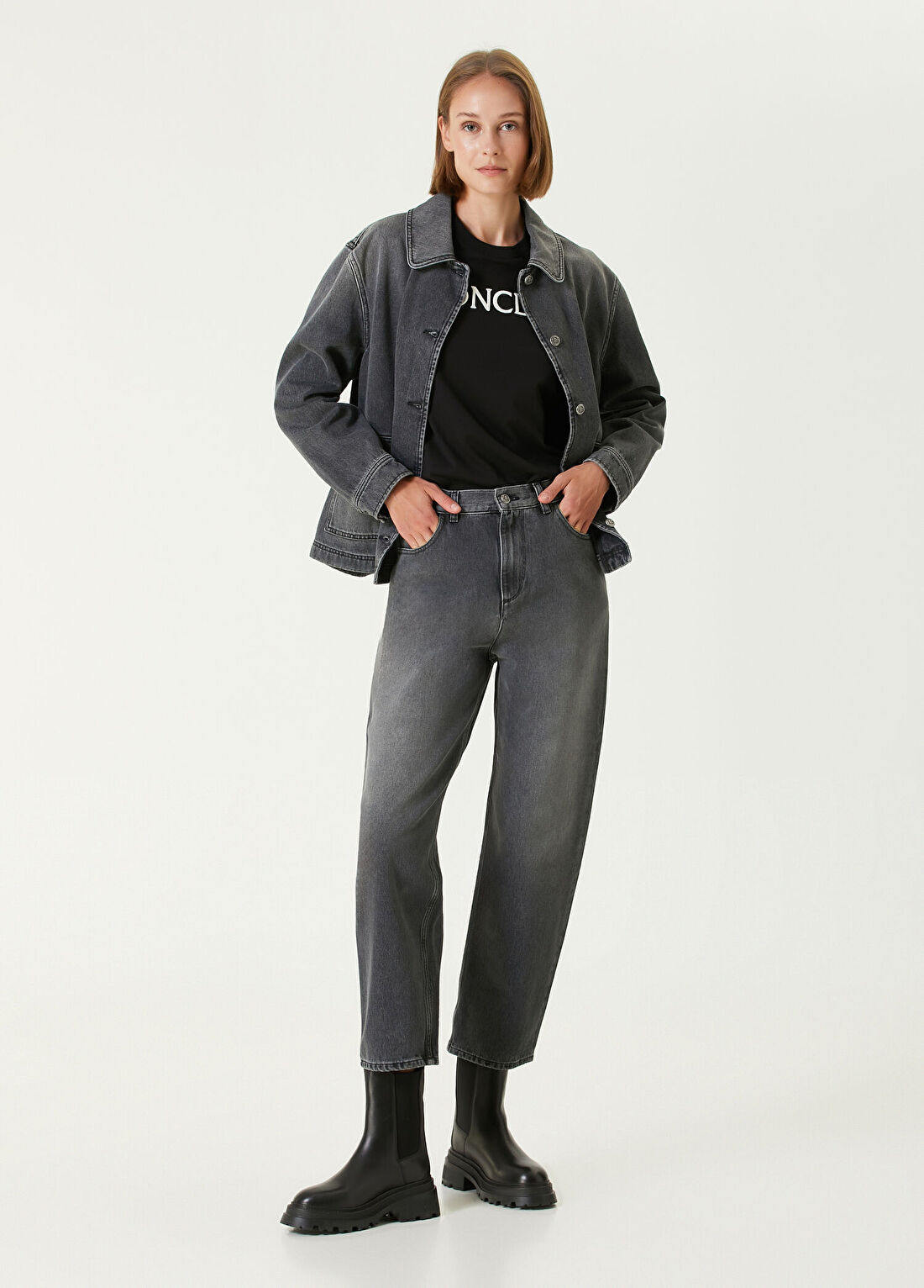 Moncler Antrasit Jean Pantolon