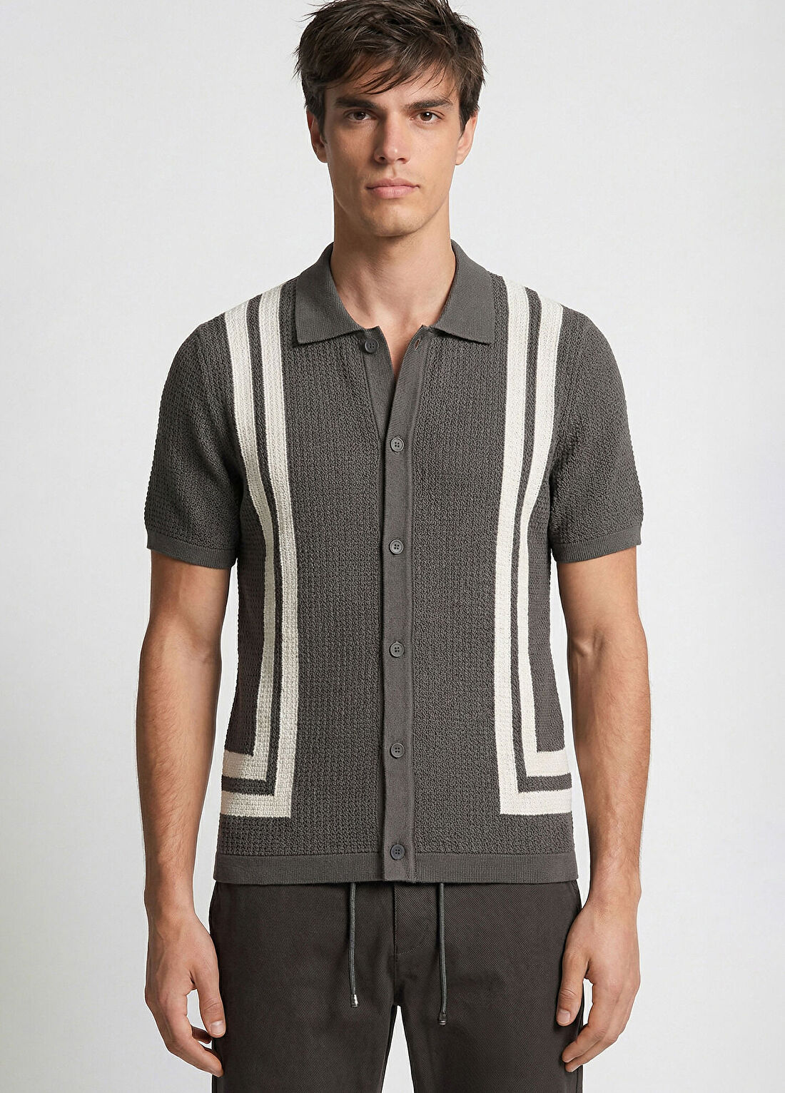 Network Haki Desenli Triko Gömlek