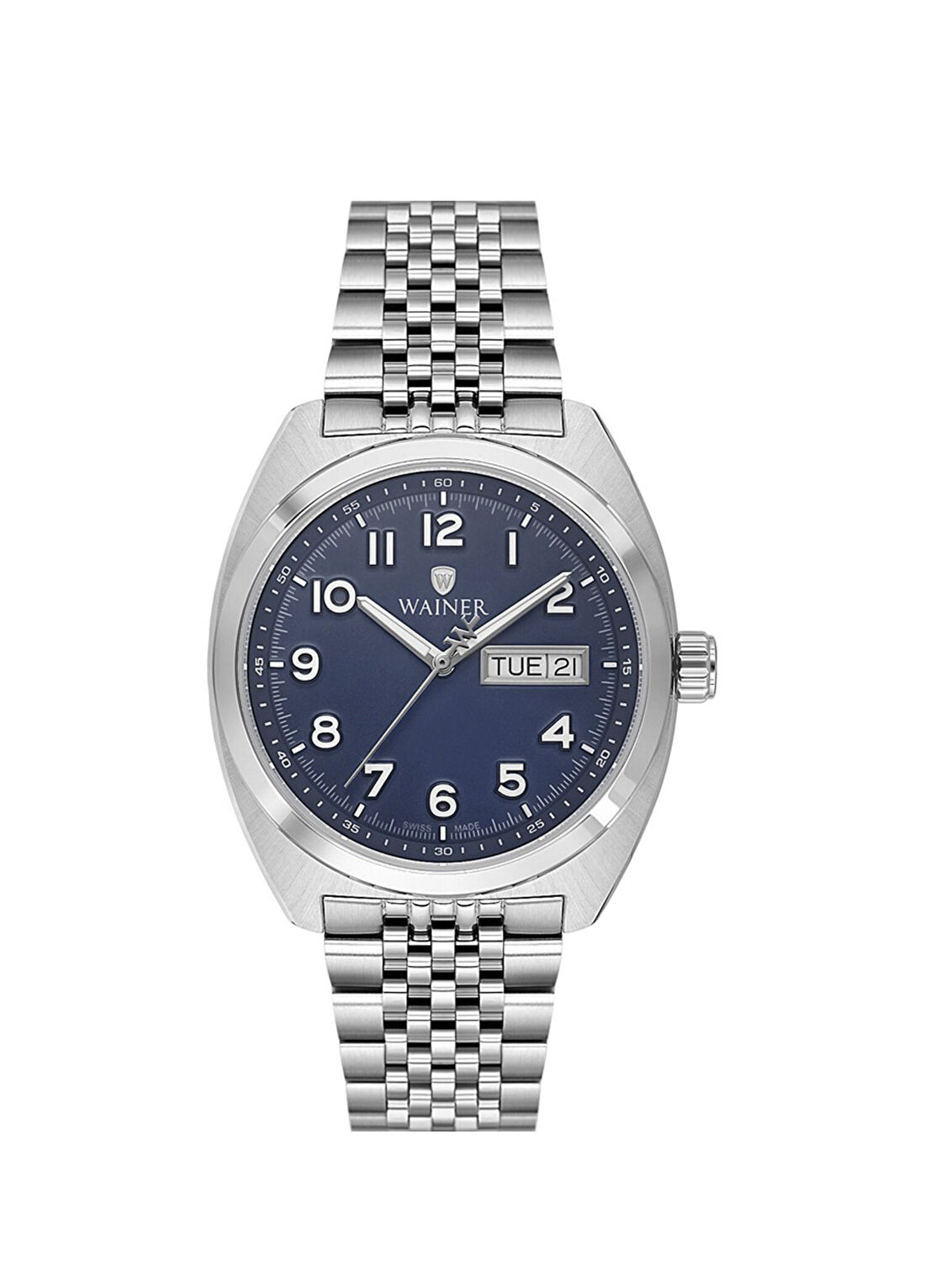 Wainer WA.24300-B Gümüş Metal Erkek Kol Saati