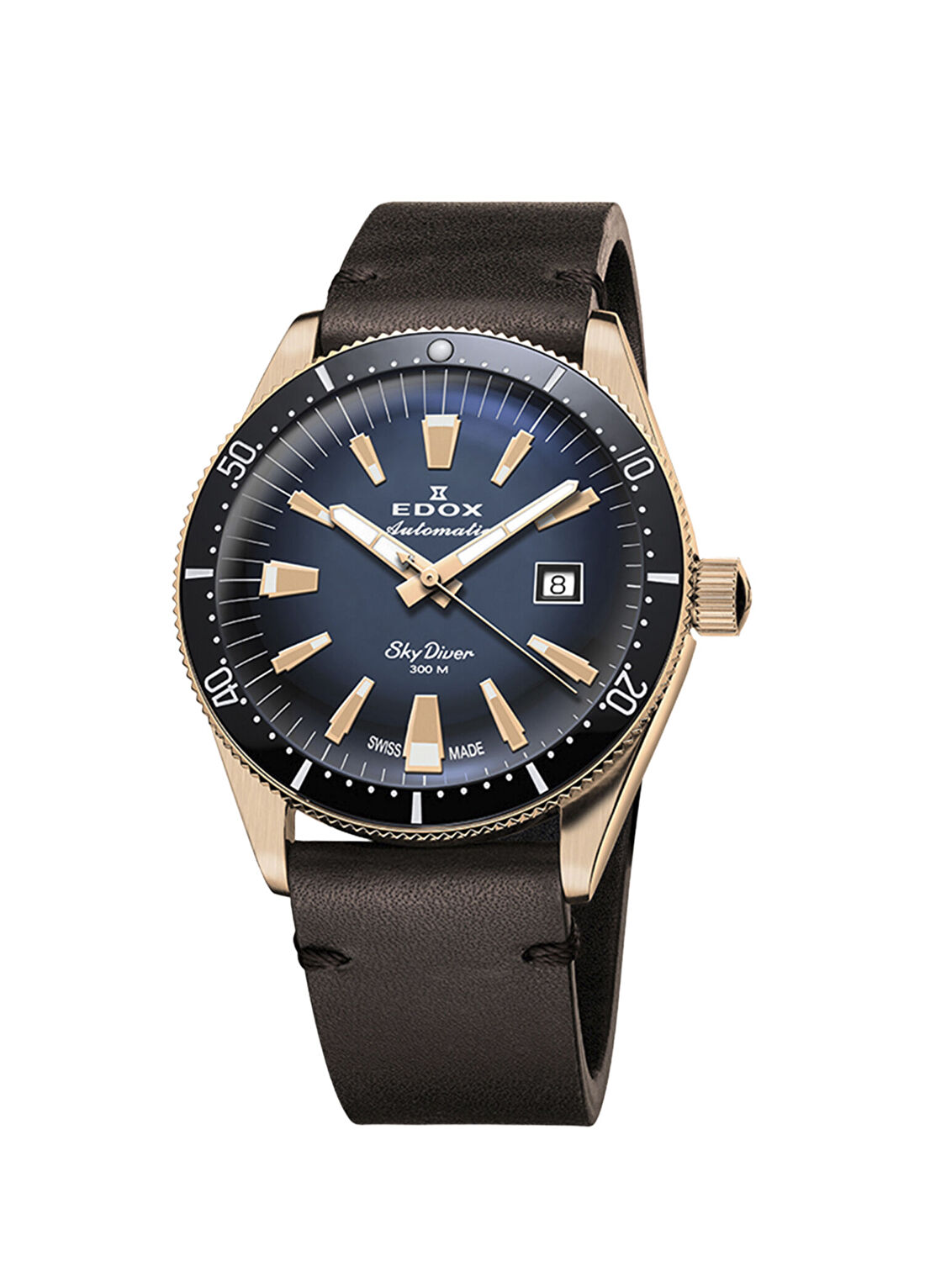 Edox SkyDiver 80126-BRN-BUIDR Kahverengi Deri Erkek Kol Saati