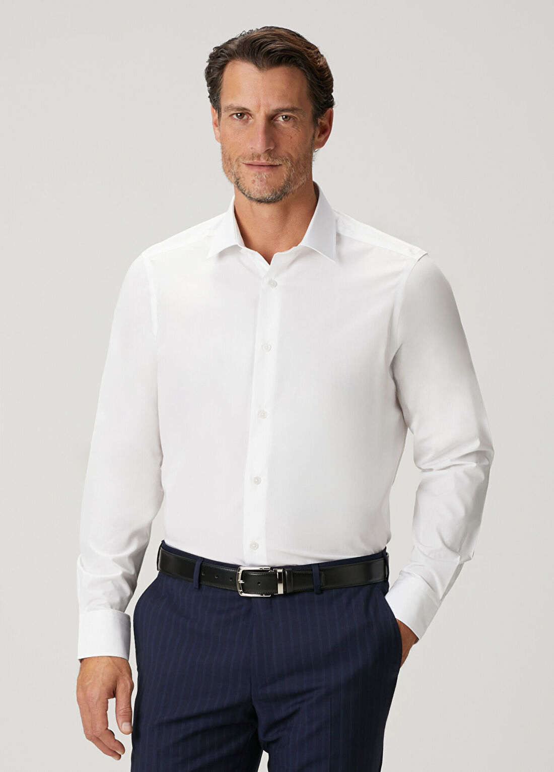 Beymen Collection Custom Fit Modern Yaka Beyaz Gömlek