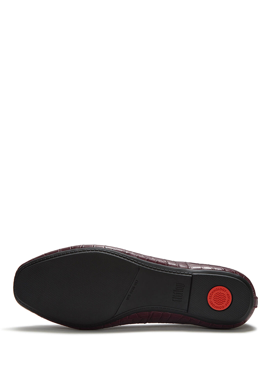 FitFlop AAI-090/E19 Delicato Crocodiler Bordo Deri Kadın Balerin Babet görsel 3