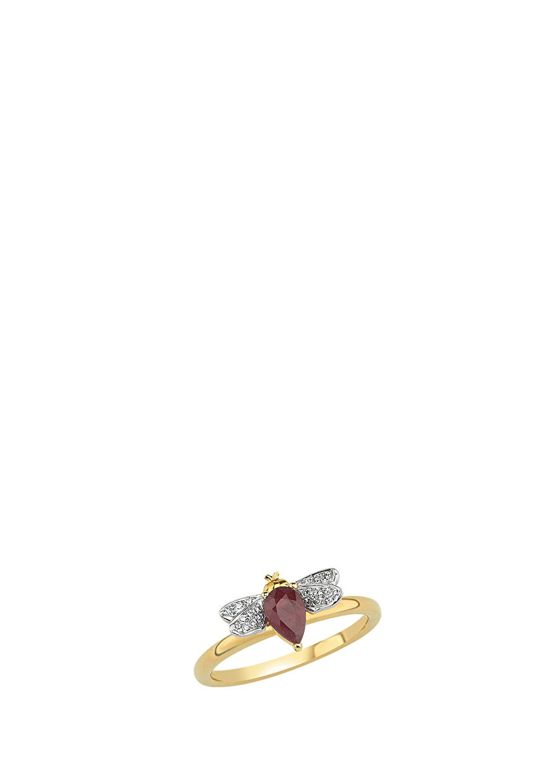 Bee Goddess Queen Bee S Ruby Pırlanta Kadın Altın Yüzük