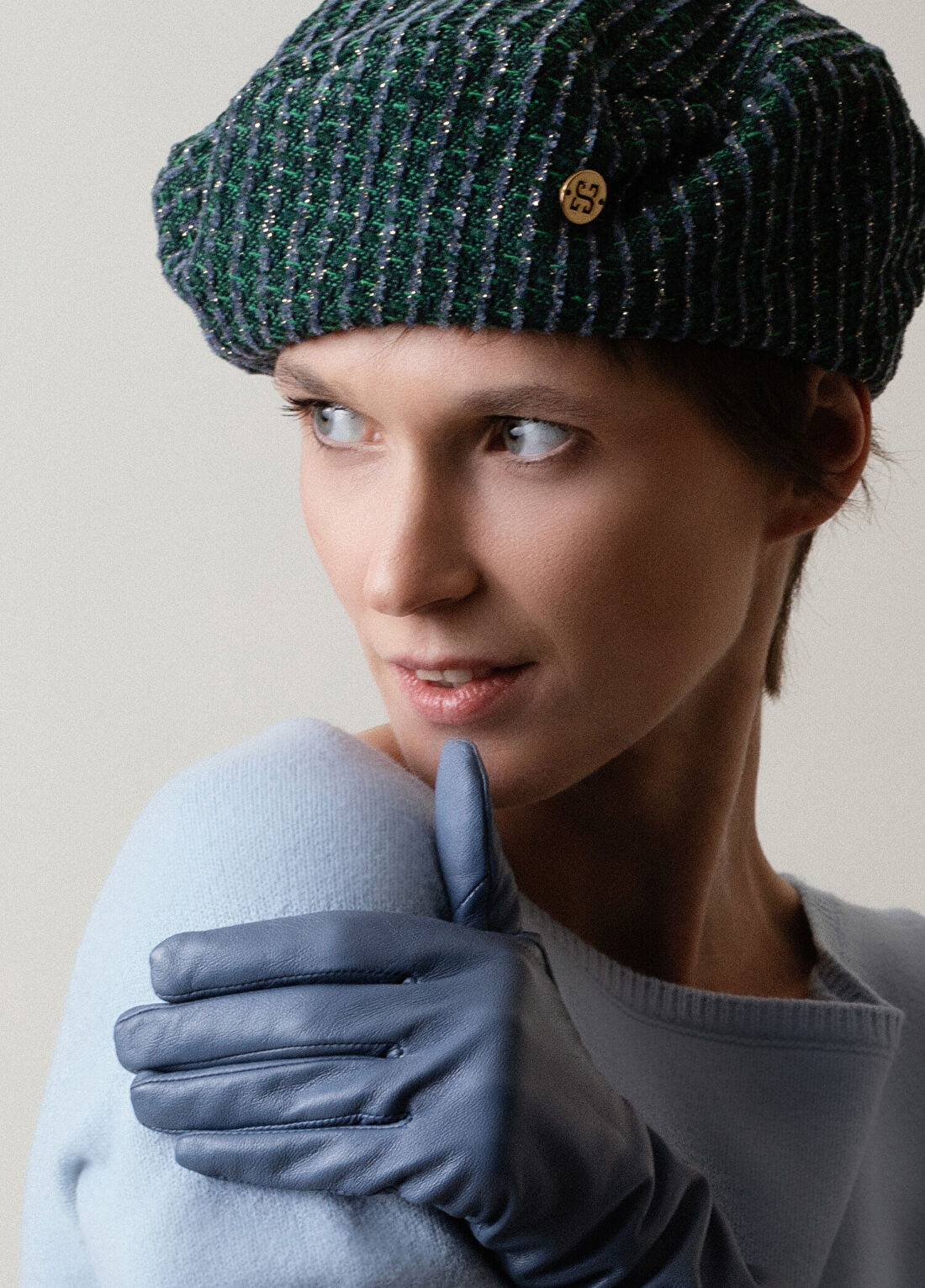 Sibi Hats Diana Yeşil Yünlü Kadın Beret Şapka görsel 2