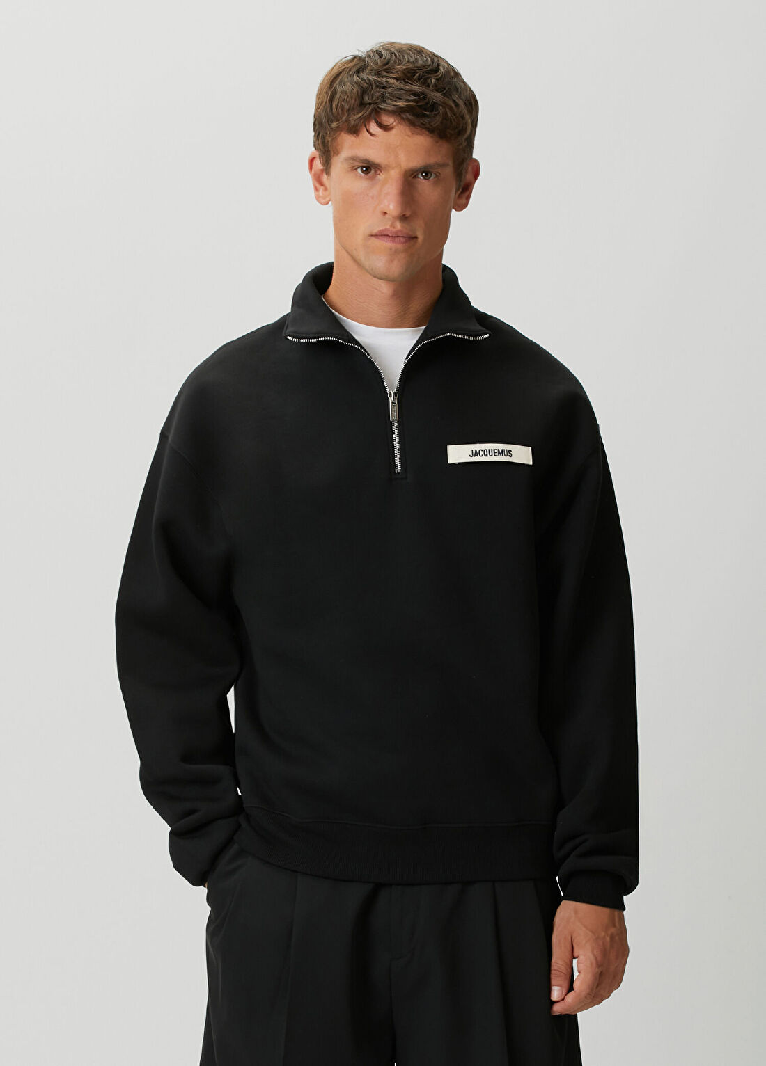 Jacquemus Siyah Yakası Fermuarlı Sweatshirt
