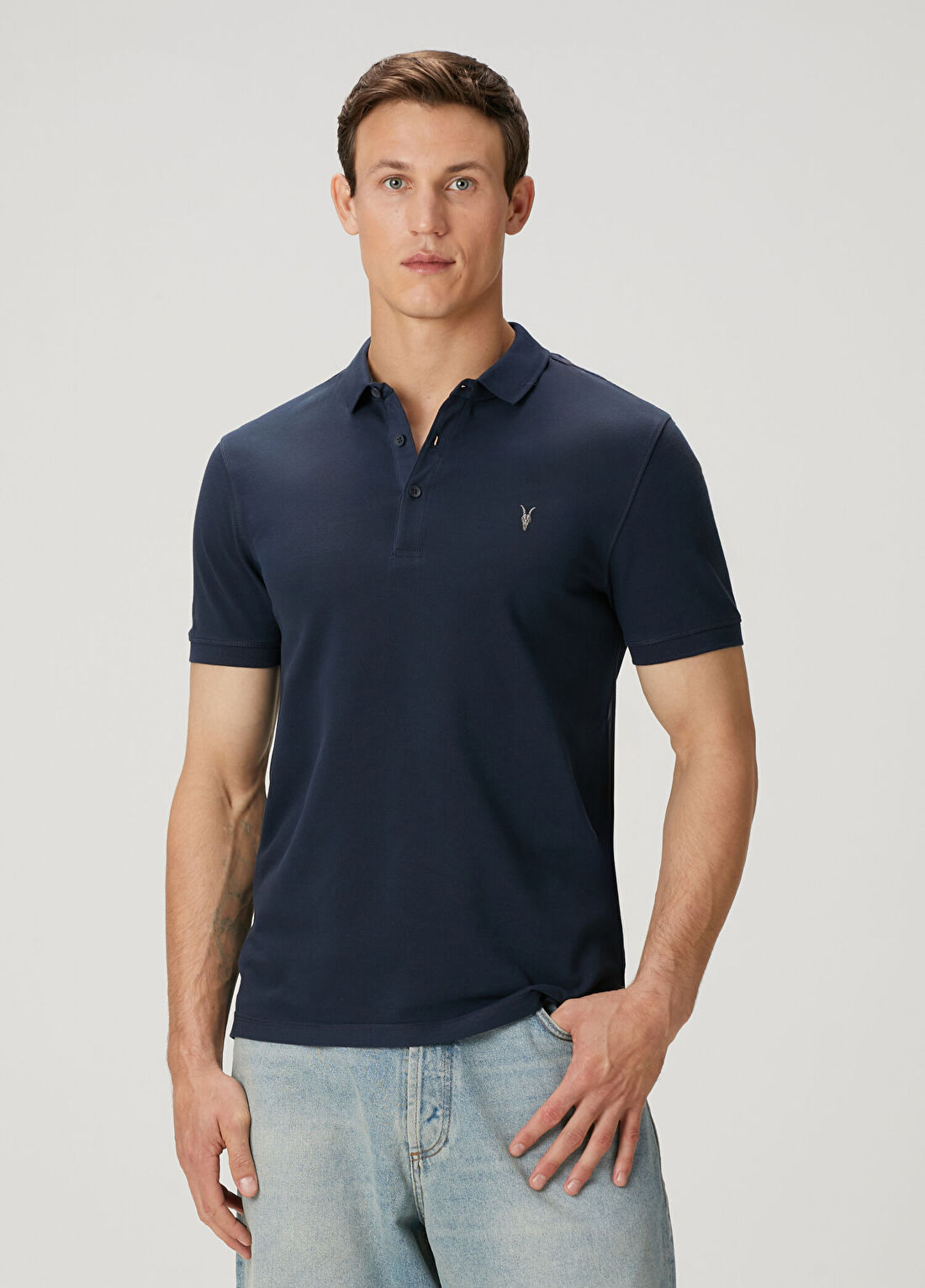 AllSaints Slim Fit Reform Polo Yaka T-shirt