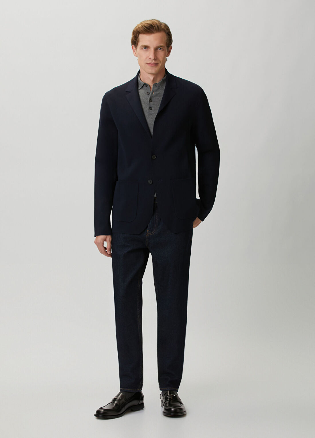 Fendi Gri Basic Yün Polo Triko görsel 2