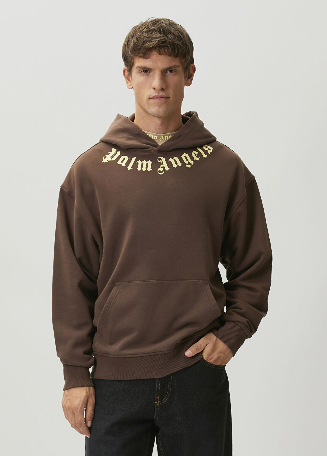 Palm Angels Kahverengi Kapüşonlu Sweatshirt