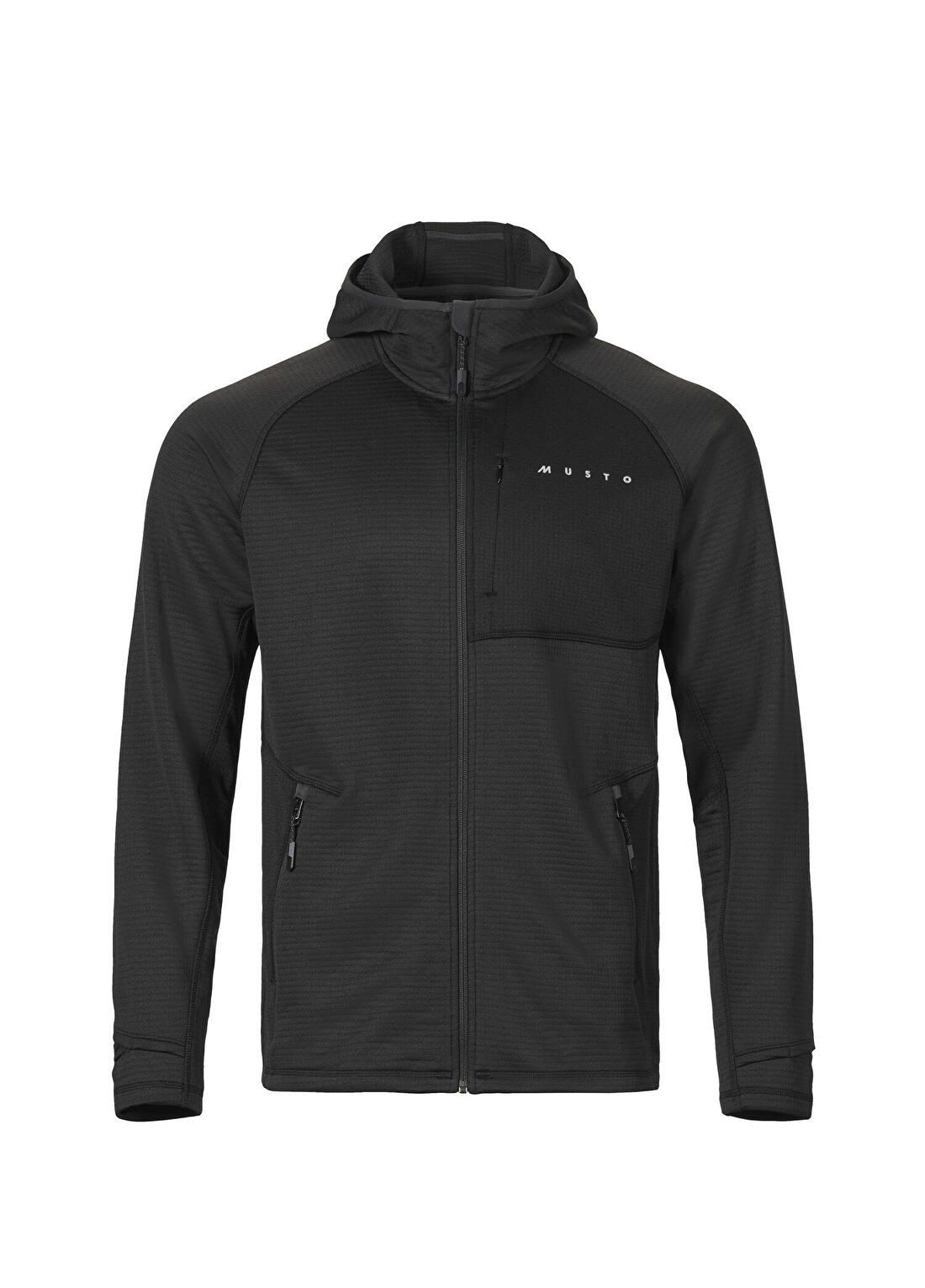Musto M Evo Therm Hooded Tech Fl Black Polar Kapüşonlu Fermuarlı Erkek Sweatshirt
