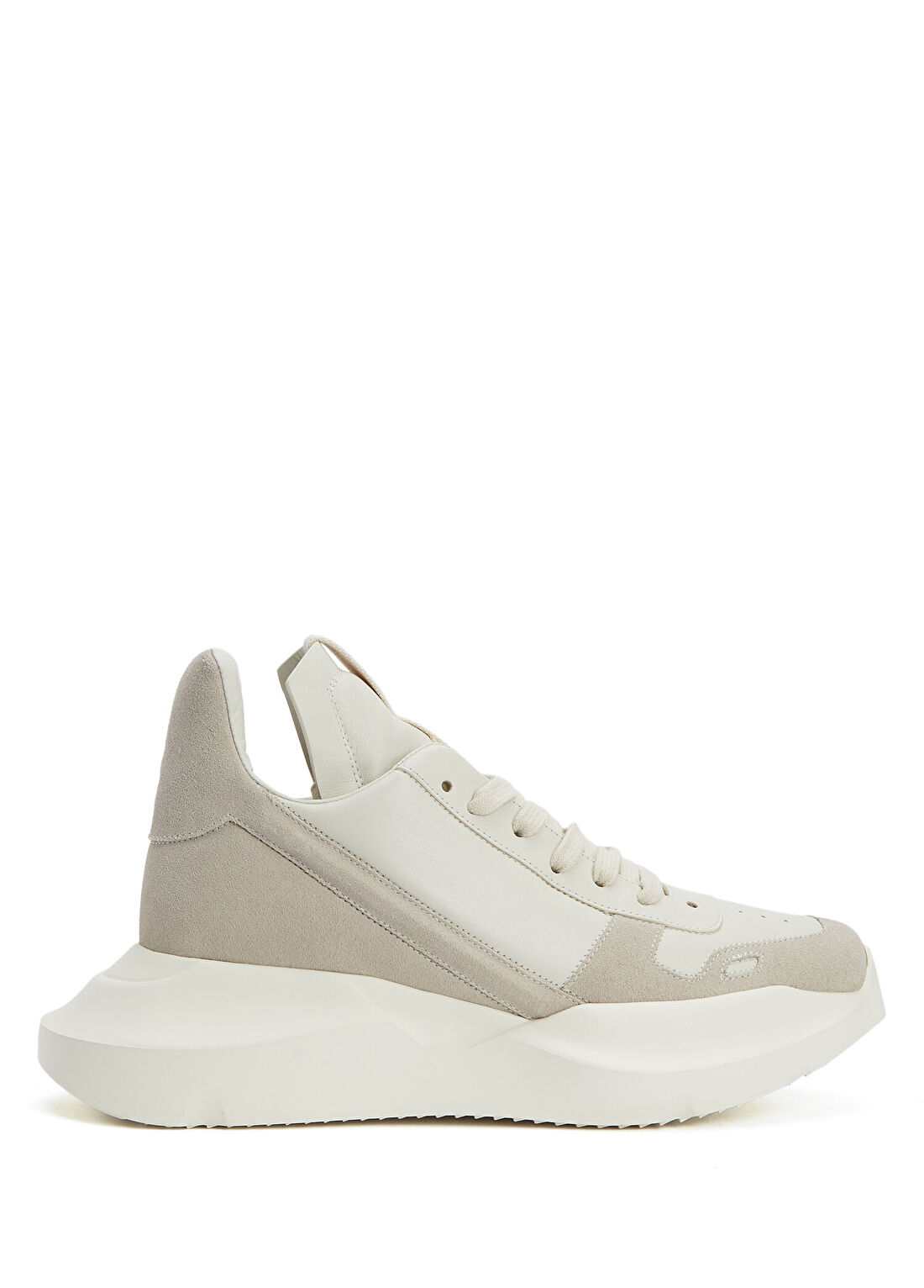 Rick Owens Geth Kırık Beyaz Kadın Deri Sneaker