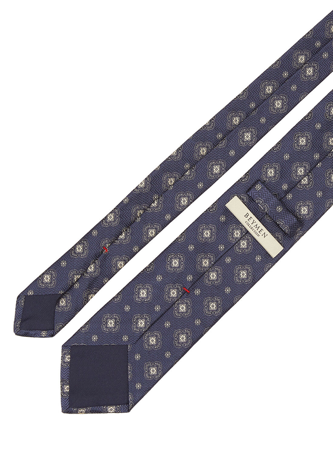Beymen Collection Lacivert Desenli İpek Kravat görsel 2