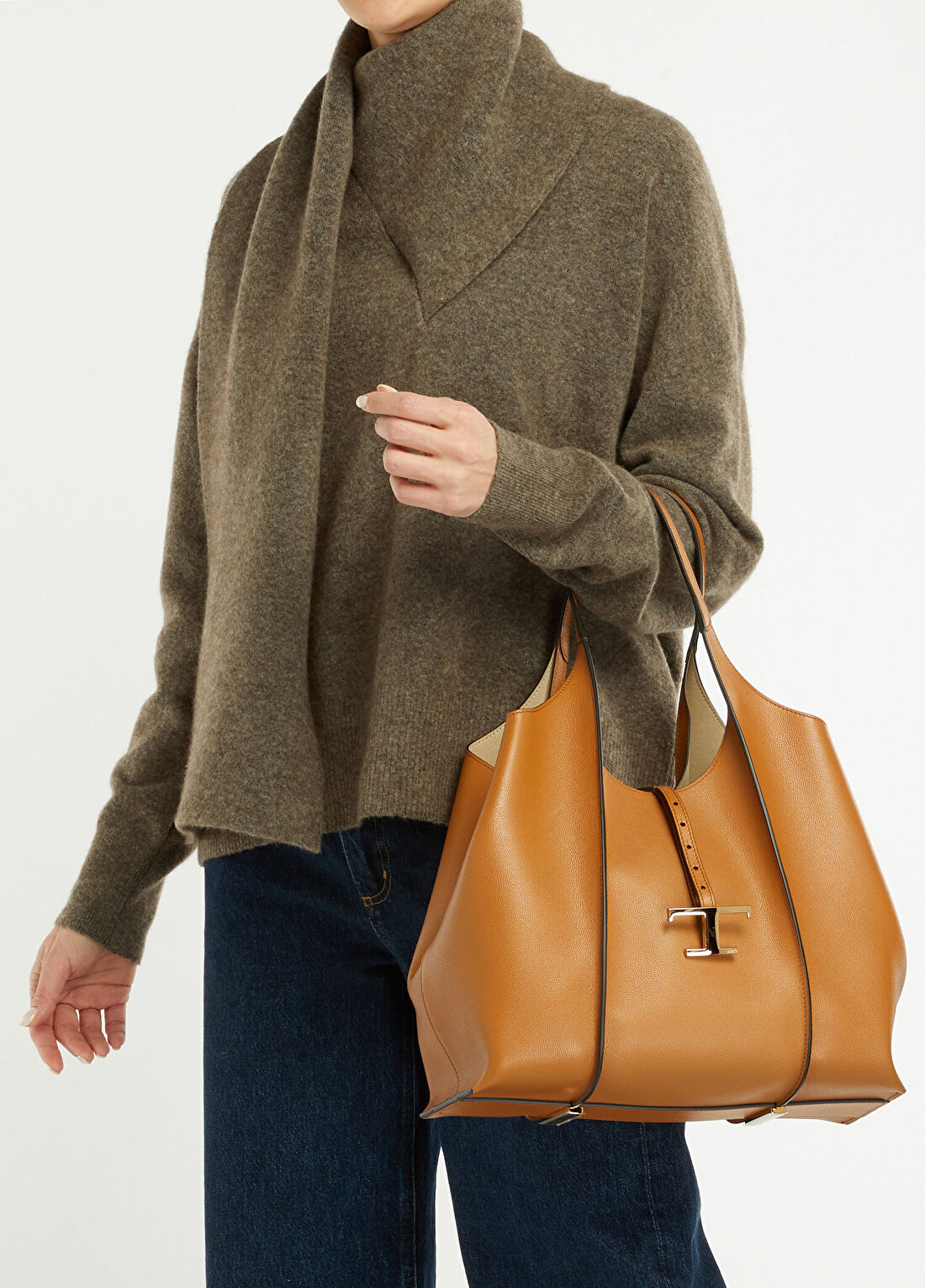 Tod's T-Timeless Taba Kadın Deri Alışveriş Çantası görsel 2