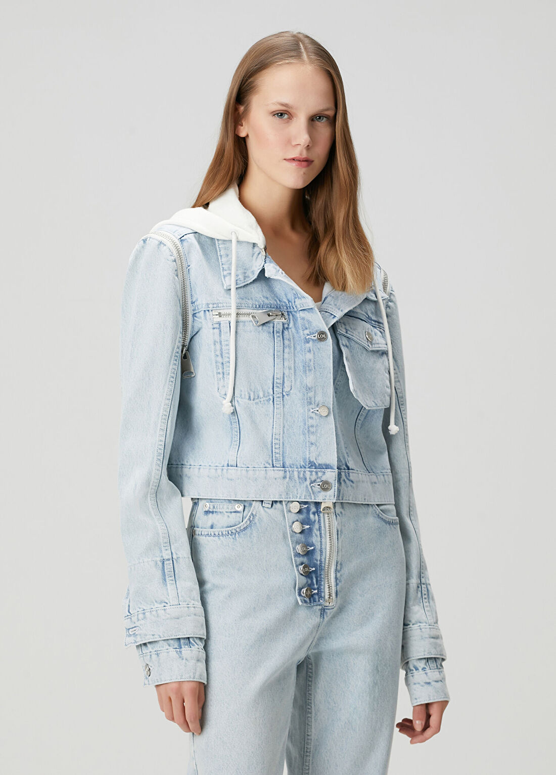 Lol Gisele Mavi Denim Ceket