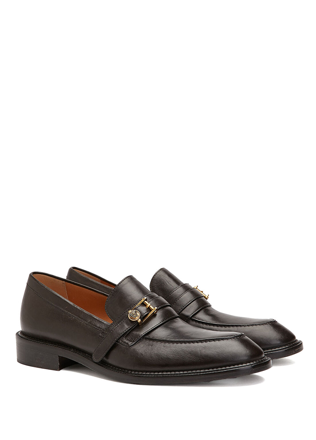 Versace Koyu Kahverengi Erkek Deri Loafer görsel 2