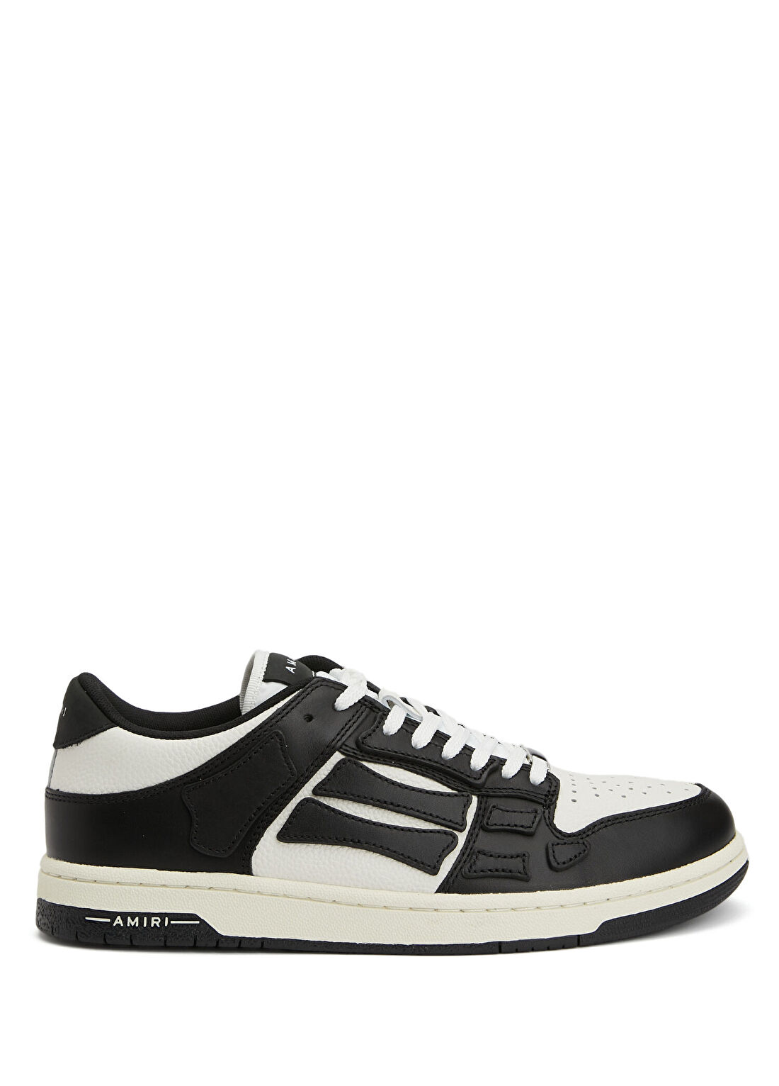 Amiri Skel Top Low Siyah Beyaz Erkek Deri Sneaker