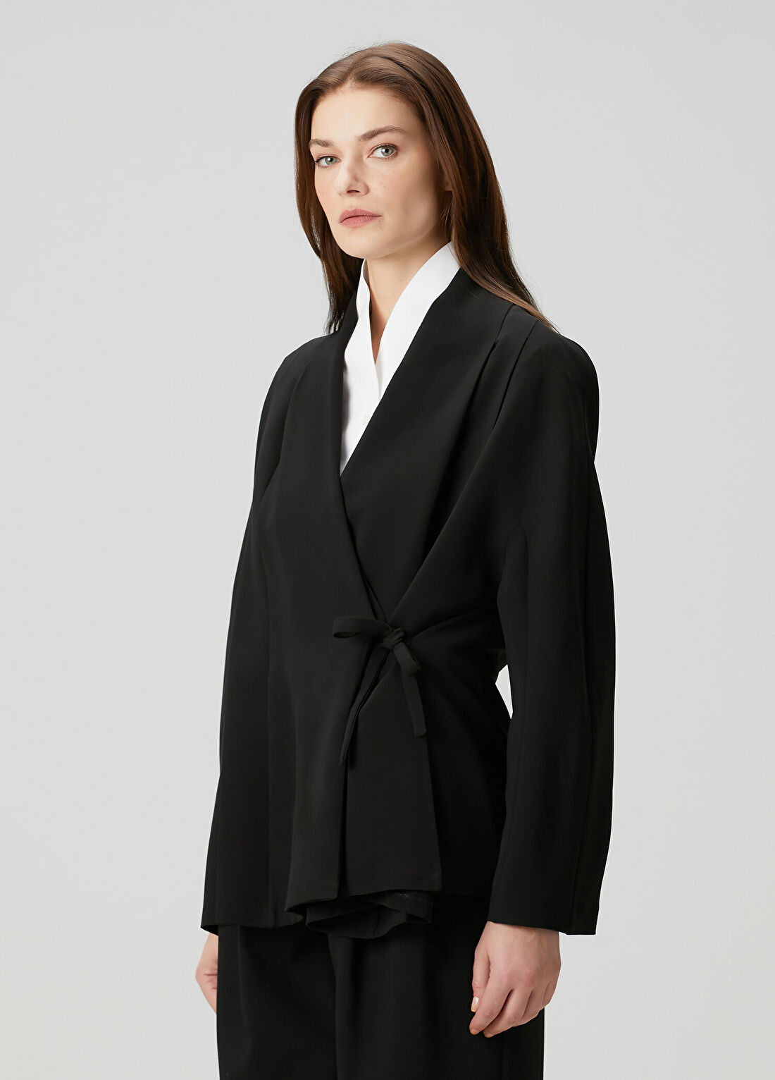 Umit Benan Siyah İpek Kimono