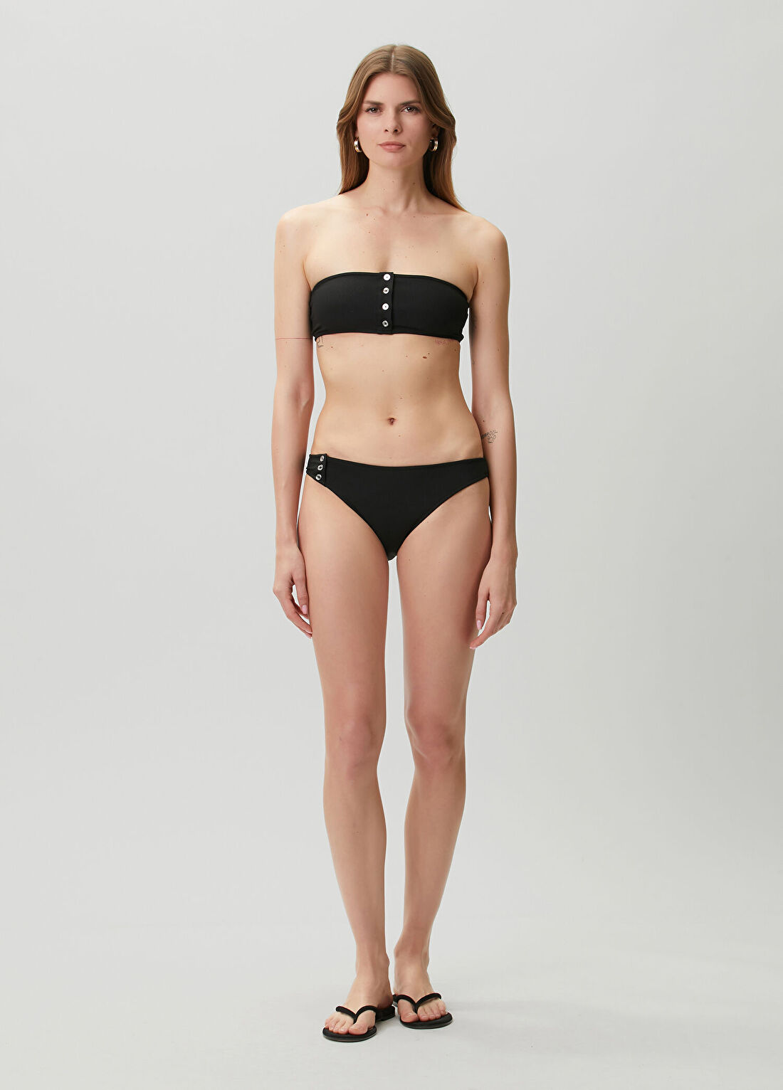 Toteme Siyah Çizgi Dokulu Bikini Üstü görsel 2