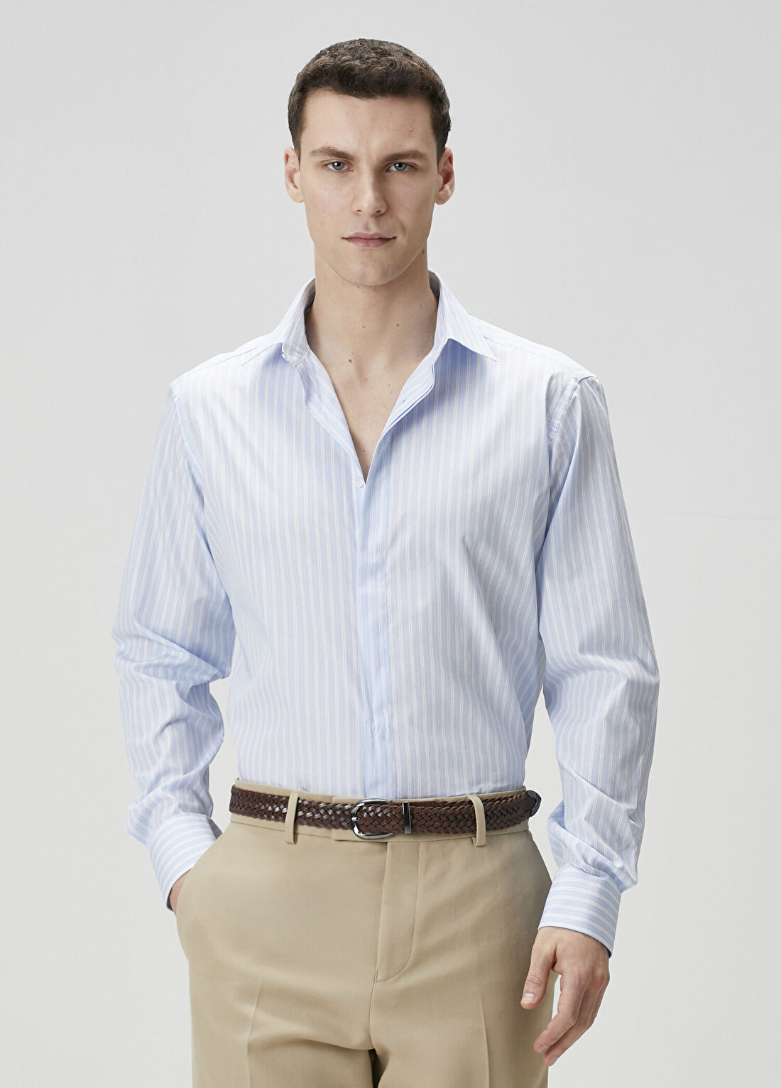 Tom Ford Mavi Beyaz Çizgili Gömlek