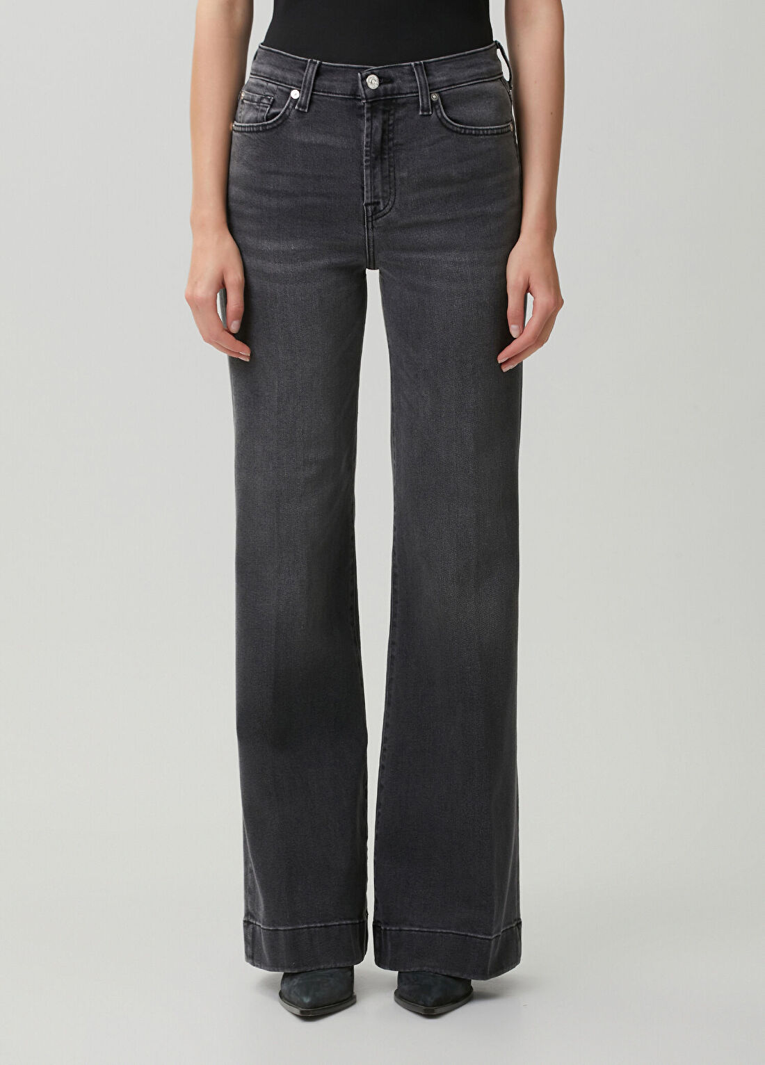7 For All Mankind Modern Dojo Gri Jean Pantolon görsel 2