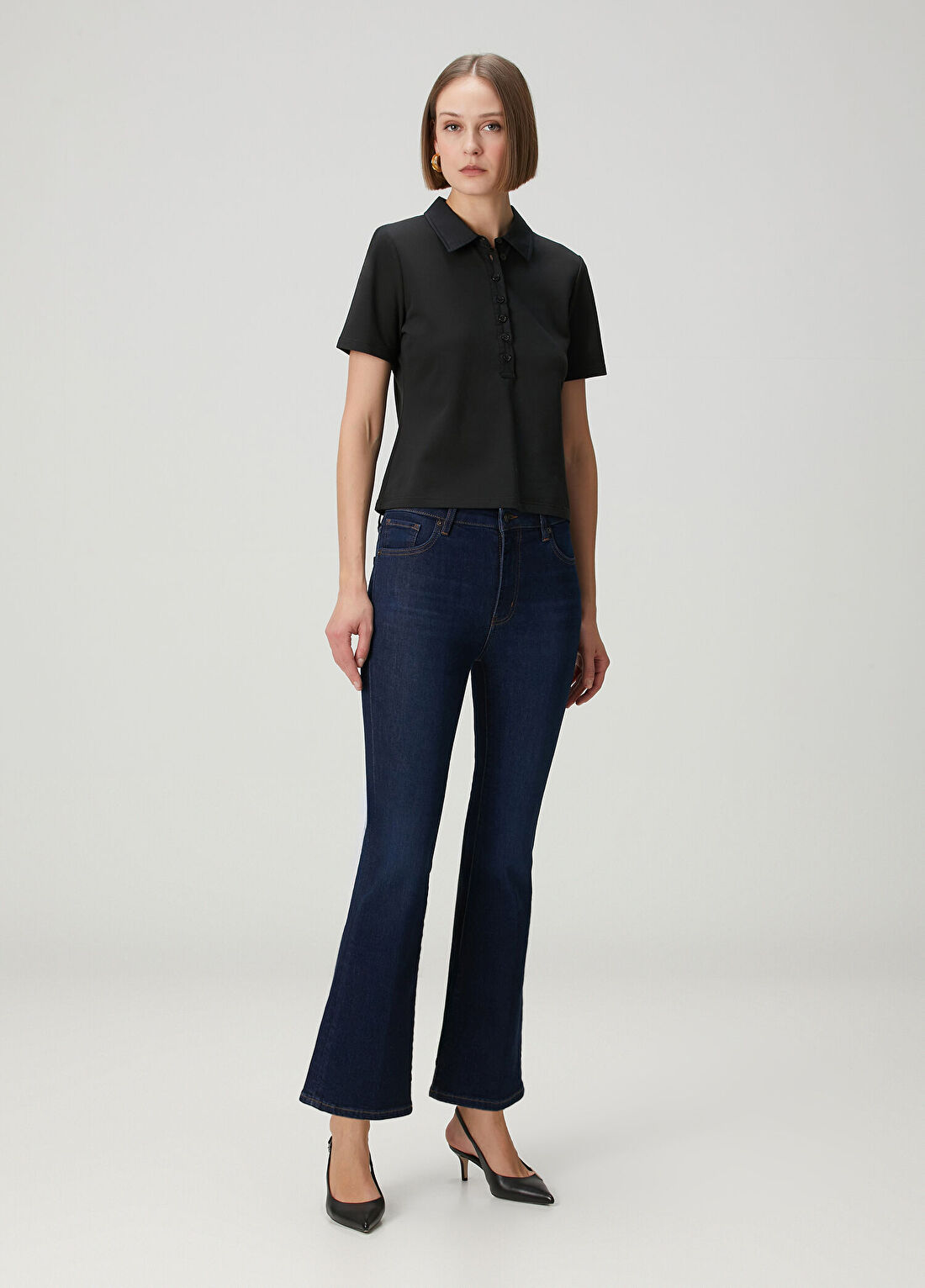 Frame Denim The Reboot Crop Lacivert Jean Pantolon