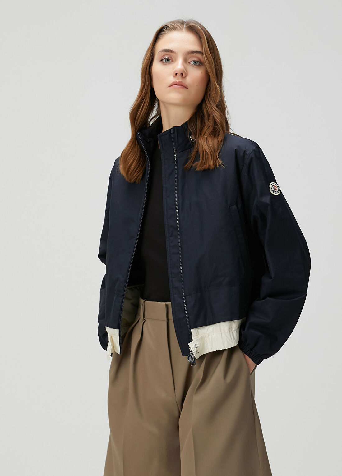 Moncler Janze Lacivert Logo Patchli Mont