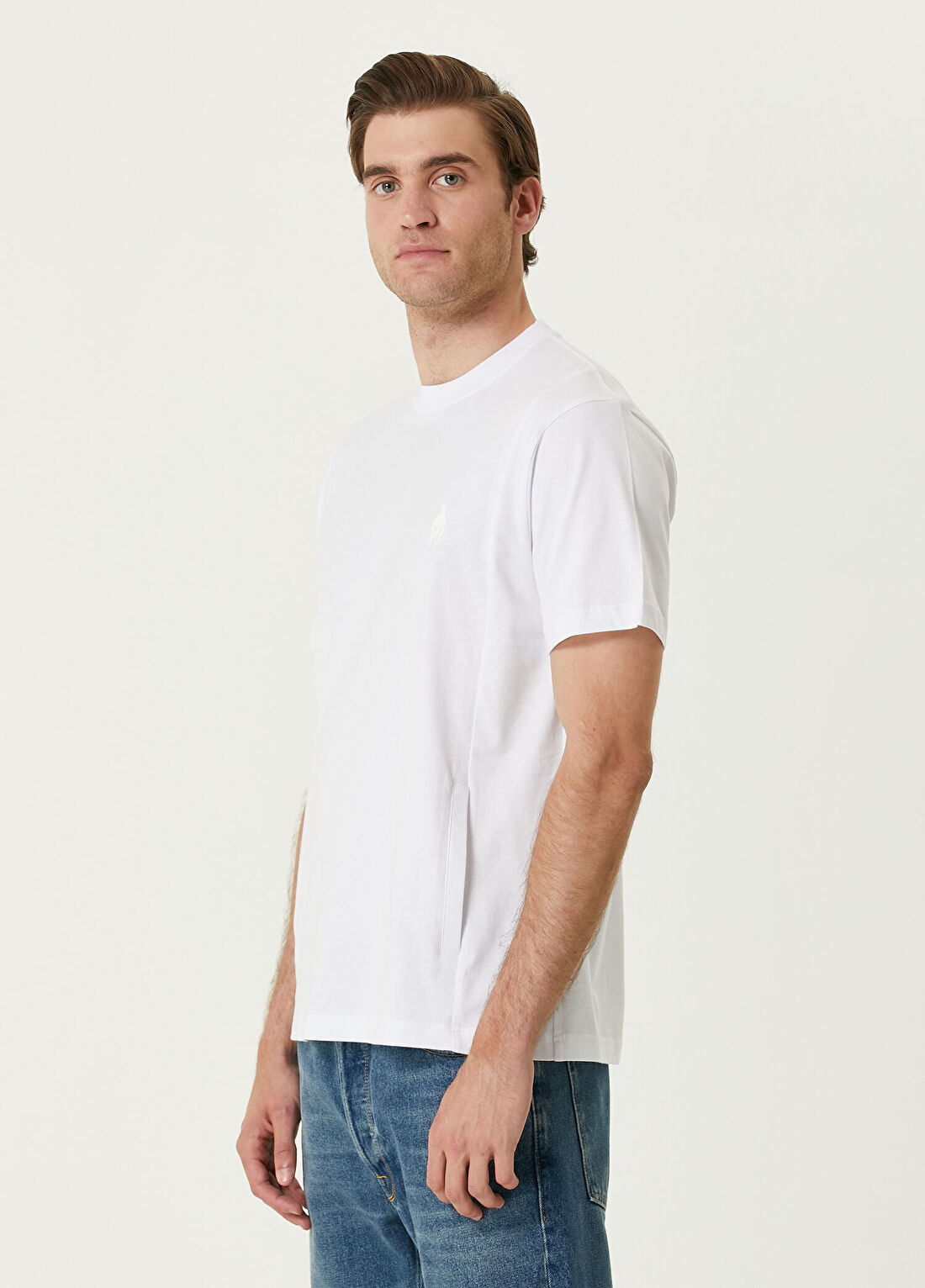 Bernotti Beyaz Logo Baskılı T-shirt görsel 3