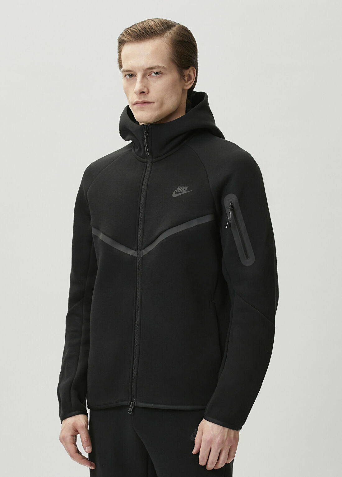 Nike Tech Fleece Windrunner Siyah Gri Sweatshirt görsel 3