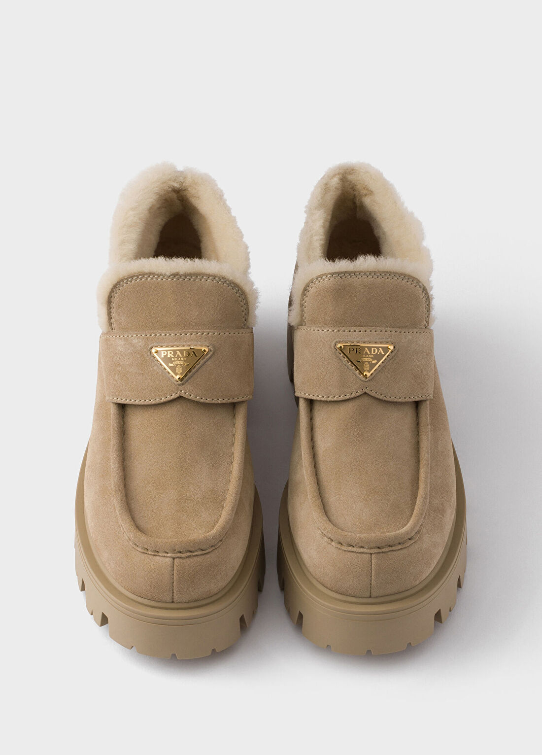 Prada Naturel Süet Kadın Loafer görsel 3