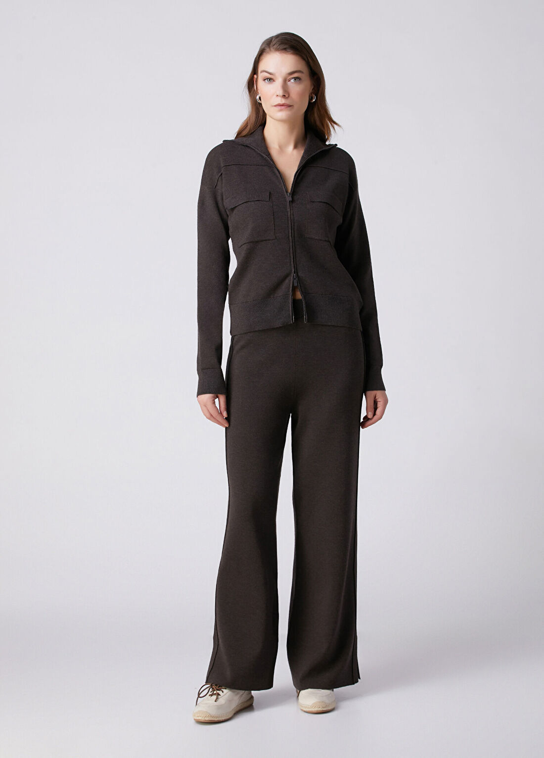 Beymen Collection Koyu Kahverengi Yün Hırka görsel 3