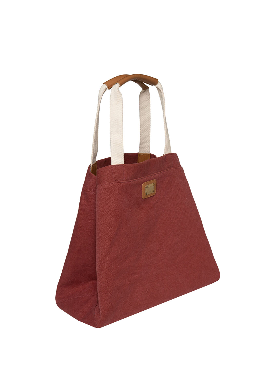 Bagh Collection Reddish Plum Sole Tote Kanvas Kadın El Çantası görsel 2