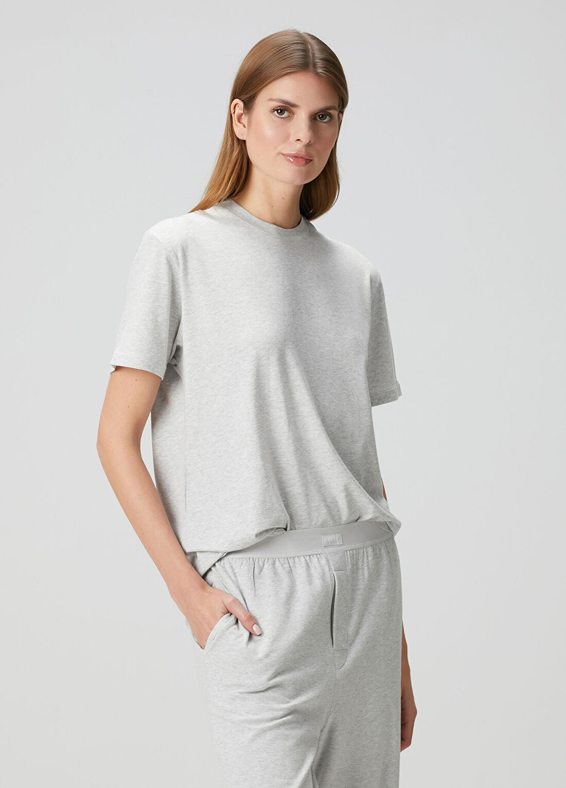 Skims Relaxed Gri T-shirt