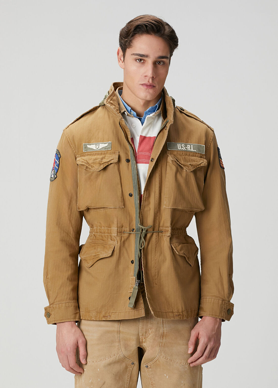 Polo Ralph Lauren Bej Kapüşonlu Patchli Mont