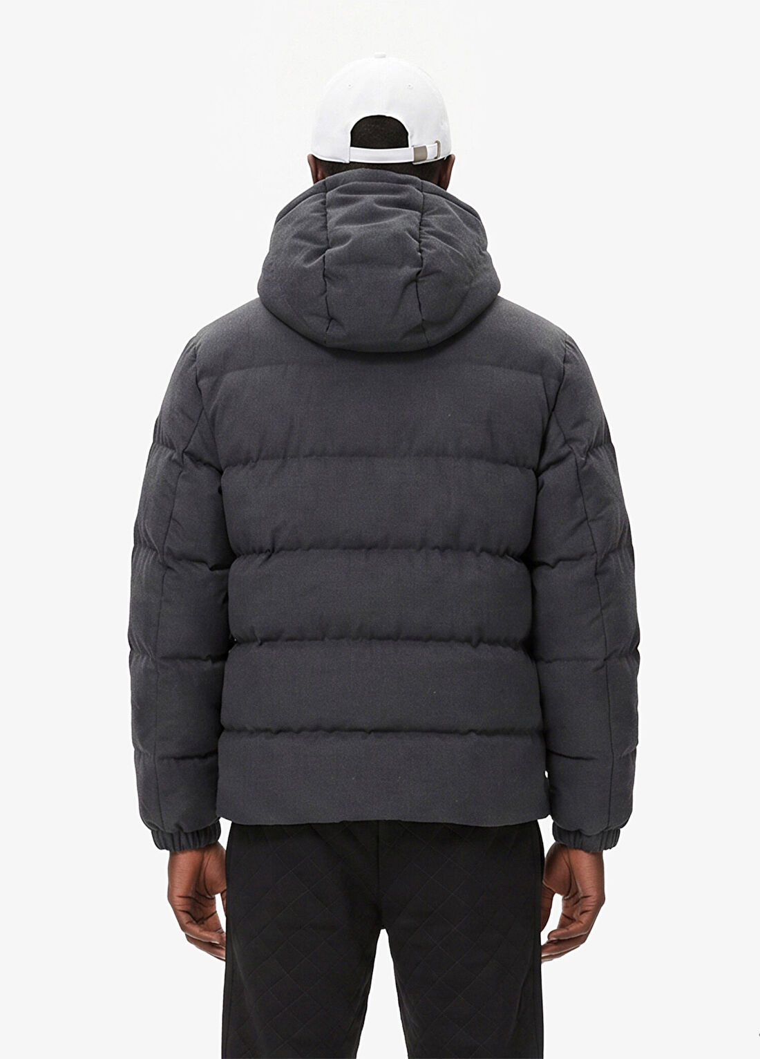 Lacoste Gri Classic Fit Kapüşonlu Erkek Şişme Mont görsel 3