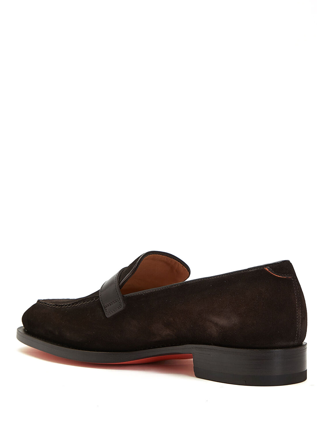 Santoni Adrian Koyu Kahverengi Erkek Süet Loafer görsel 3