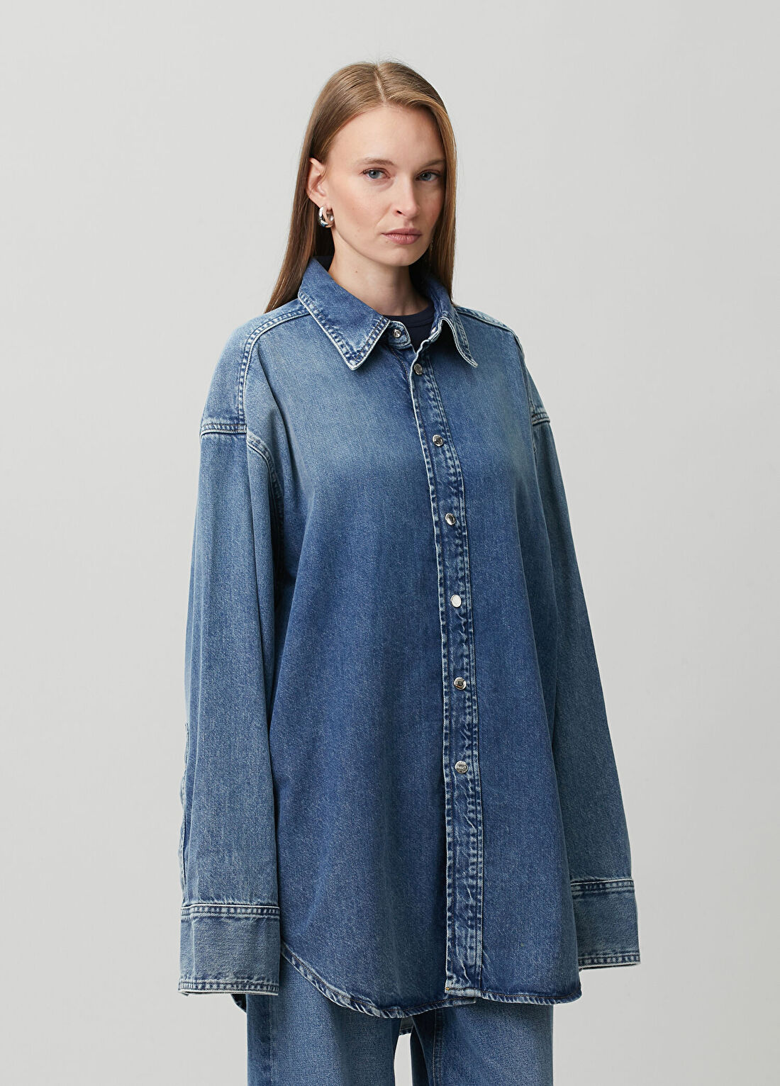Haikure Victoria Mavi Denim Gömlek görsel 3