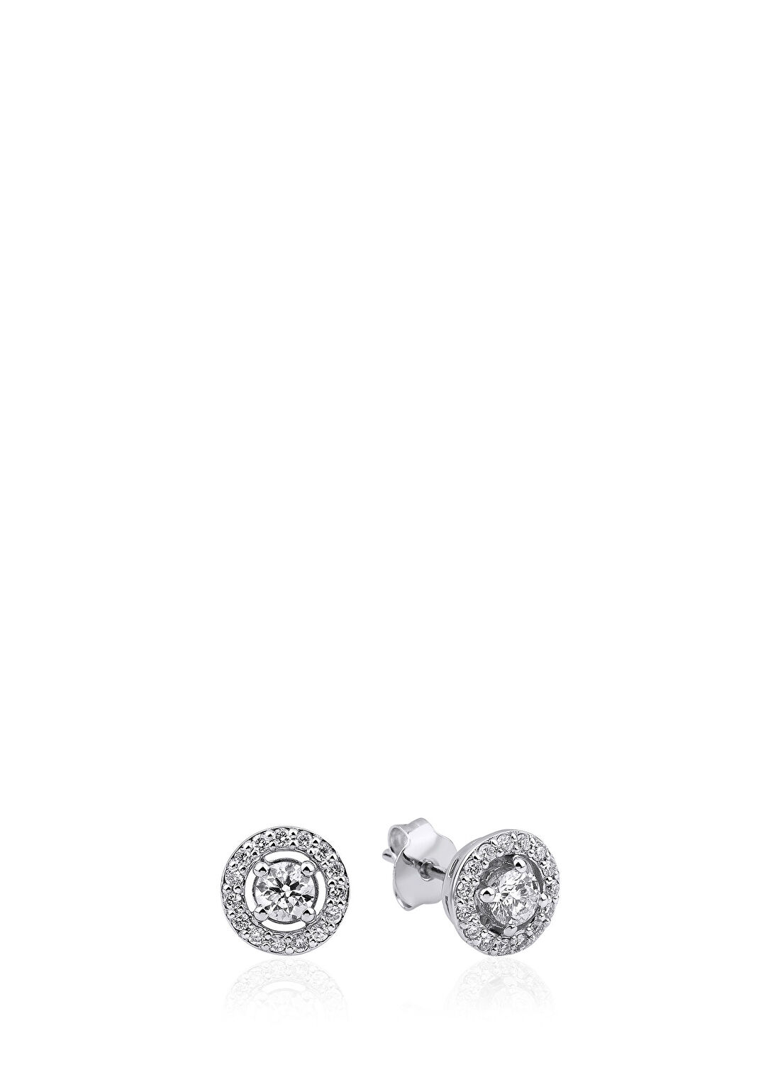 Mov Diamond Amour Halo Pırlanta Taşlı 14 Ayar Altın Kadın Küpe