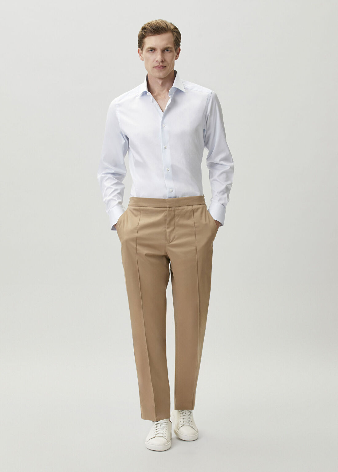 Zegna Mavi Çizgi Desenli Gömlek görsel 2