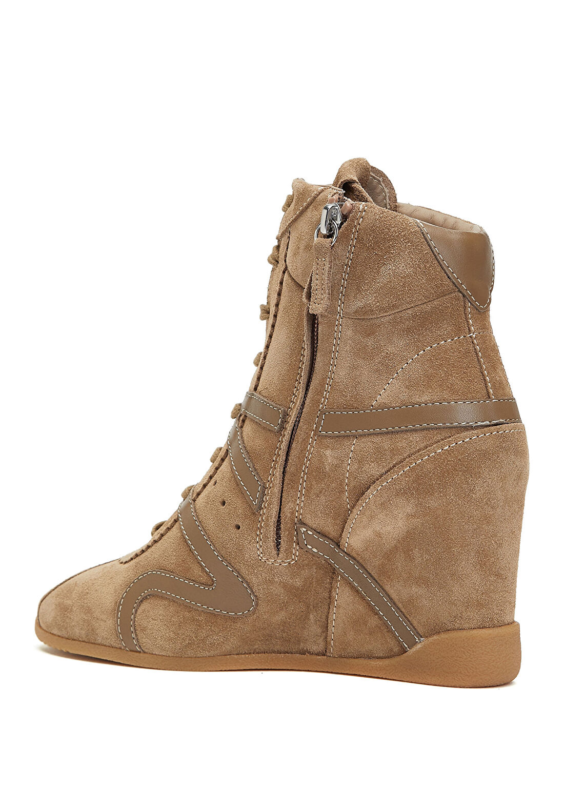 Giuseppe Zanotti Top Wedge Bej Kadın Süet Sneaker görsel 3