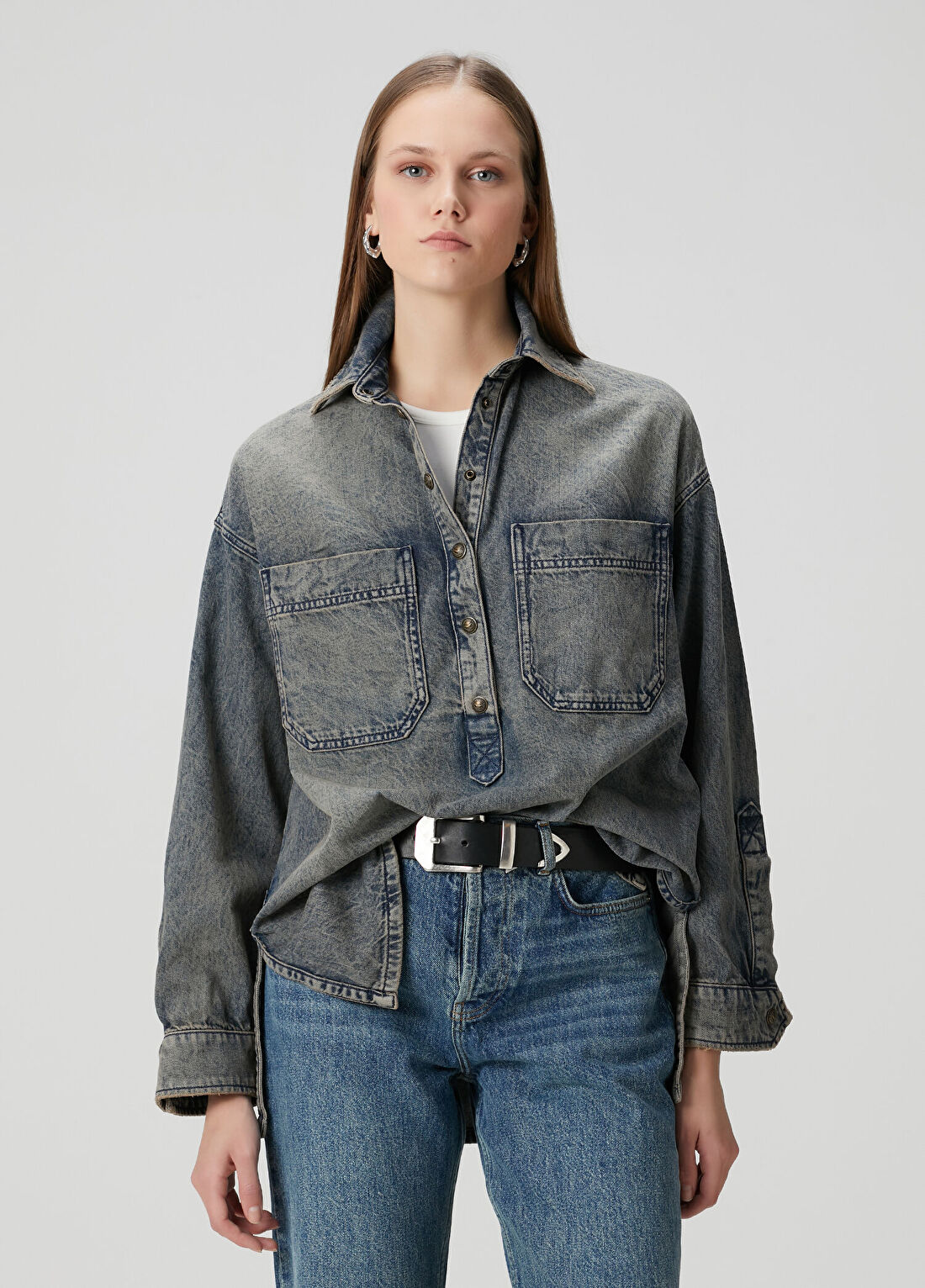Zadig&Voltaire Timona Mavi Denim Gömlek