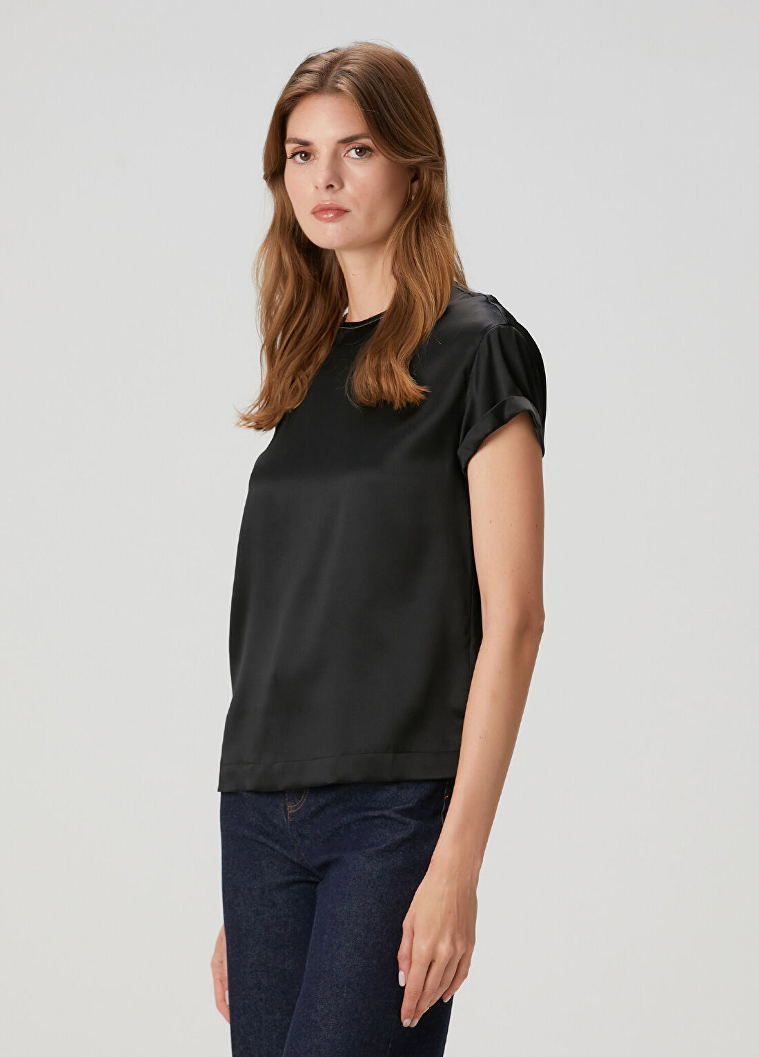 Brunello Cucinelli Siyah İpek Bluz görsel 3