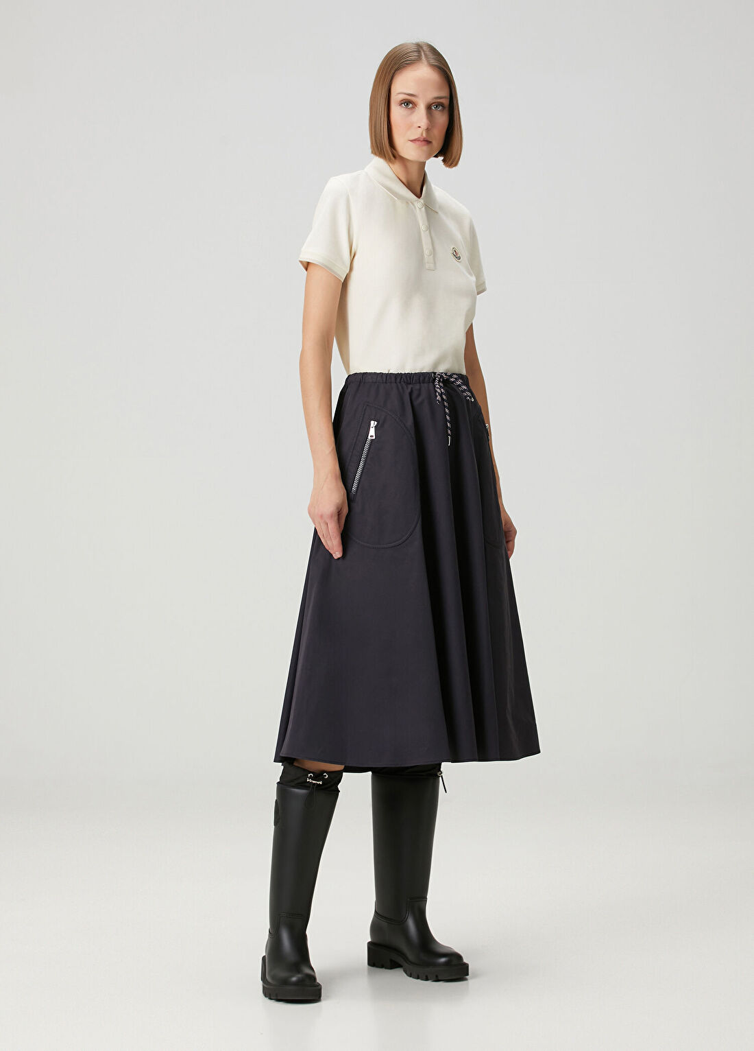 Moncler Lacivert Midi Etek